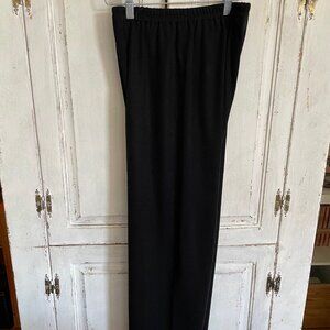 Vintage Halston III Black Acrylic Wide Leg Elastic Waist Trousers Size 10